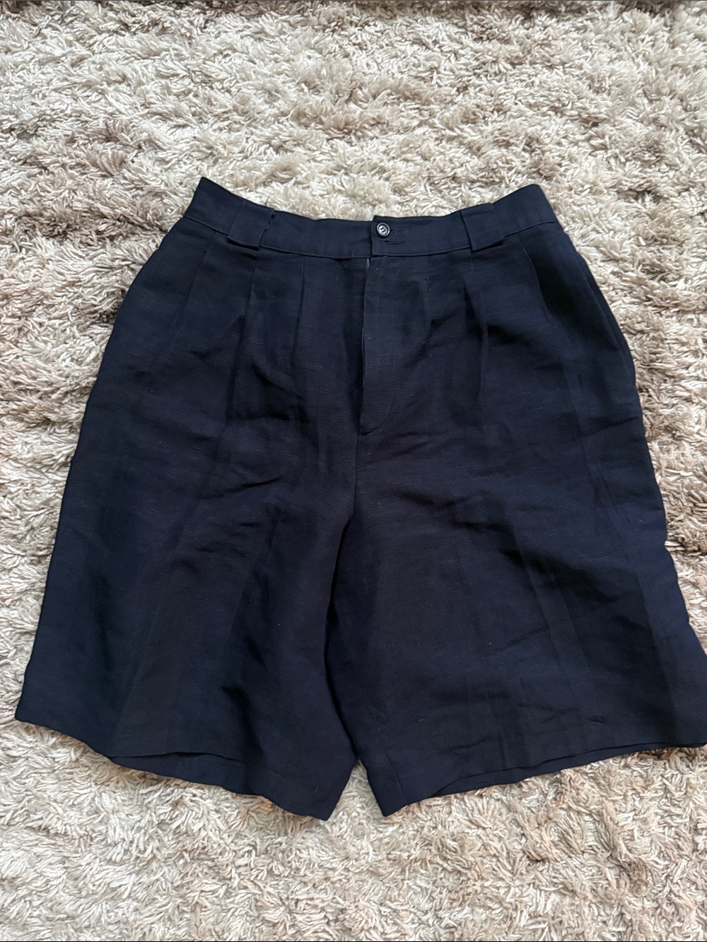 Vintage High Waist Casual Corner Linen Shorts